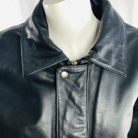 Wilsons Leather Motorcycle Jacket Medium Black - Picture 2 of 8